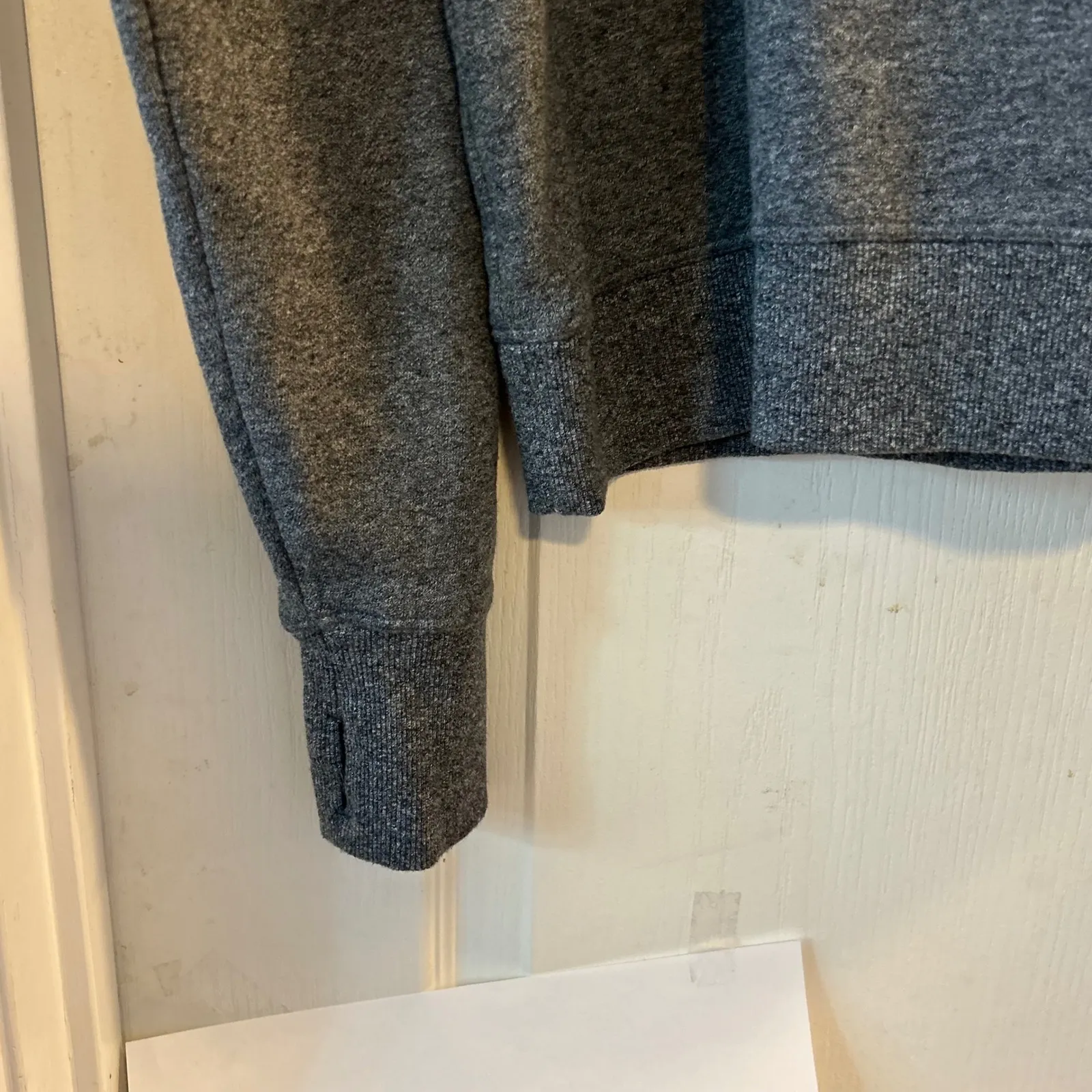 Calvin Klein Performance Gray Cropped Hoodie Logo Athletic Thumbholes L/G - Image 7