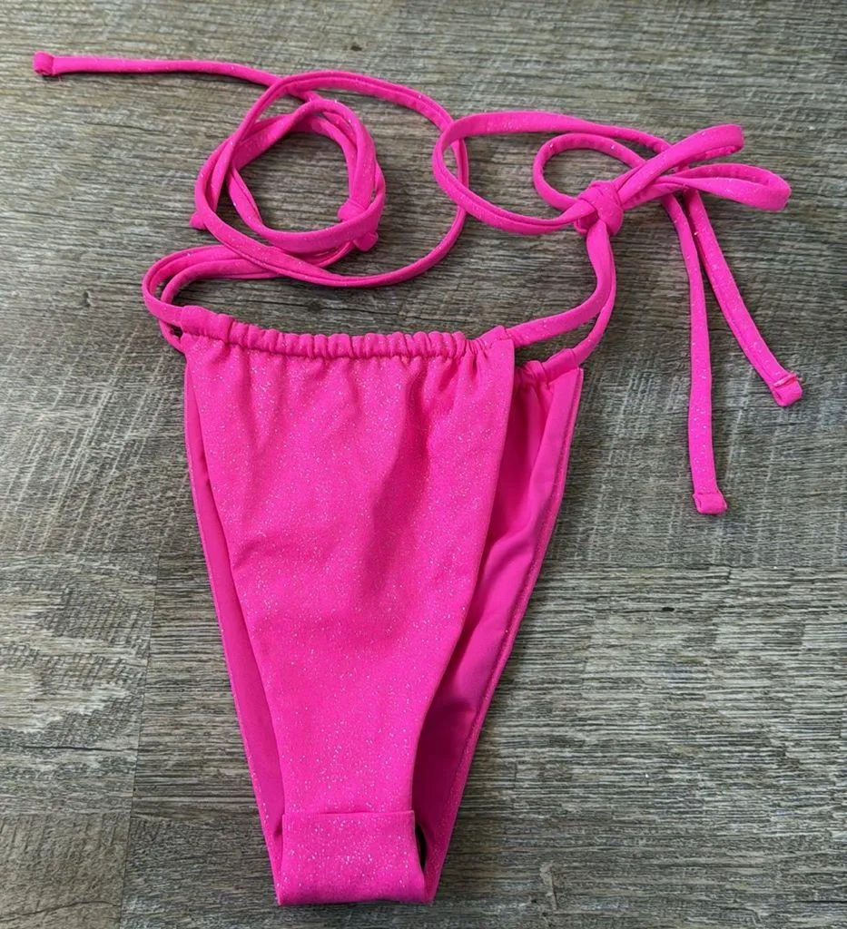 Frankie’s Bikinis Tia Glitter Skimpy Bikini Bottom Size Small - Image 3