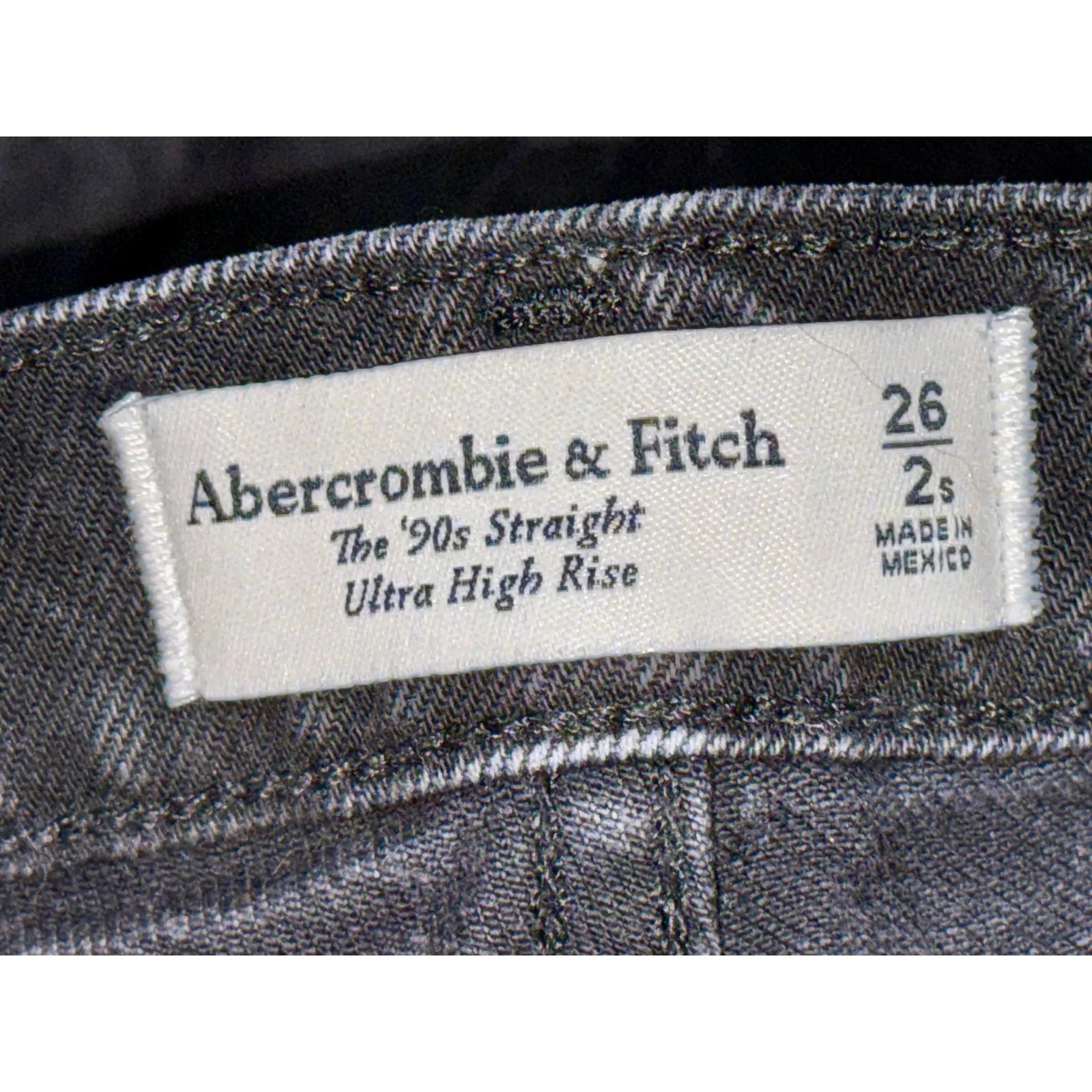 Abercrombie & Fitch Black The 90s Straight Ultra High Rise Jeans Womens 26 2 S - Image 3