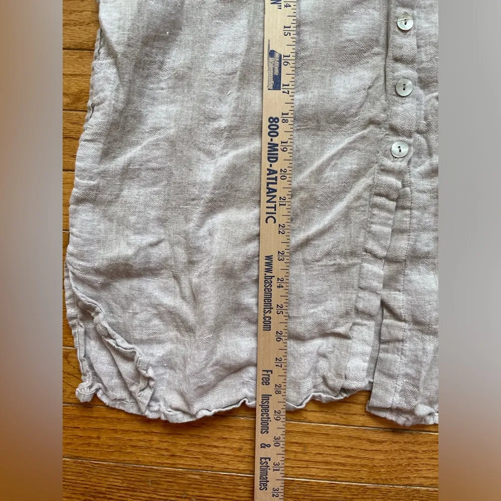 Flax Long Sleeve Button Down Size Large 100% Linen - Image 4