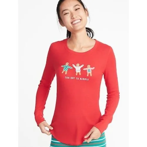 Old Navy Womens Red Gingerbread Man Thermal LS Shirt Size M Holiday Christmas - Image 9