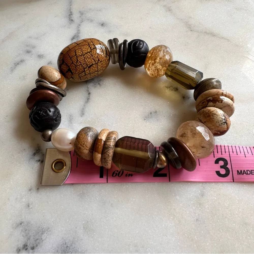 Jewelry Jasper & Mixed Stone Sterling Silver Stretch Bead Bracelet - Image 7