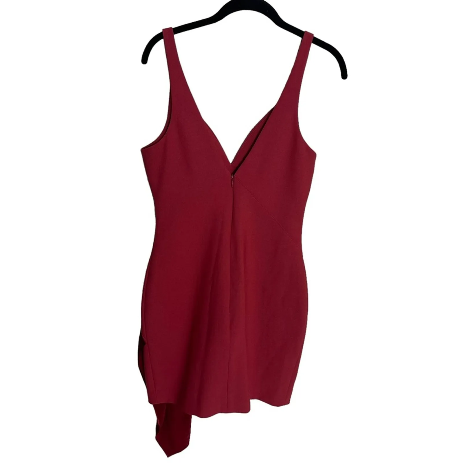 Cinq a Sept Mini Dress Red Mallory V Neck Tank Ruffle Trim New Size 6 - Image 6