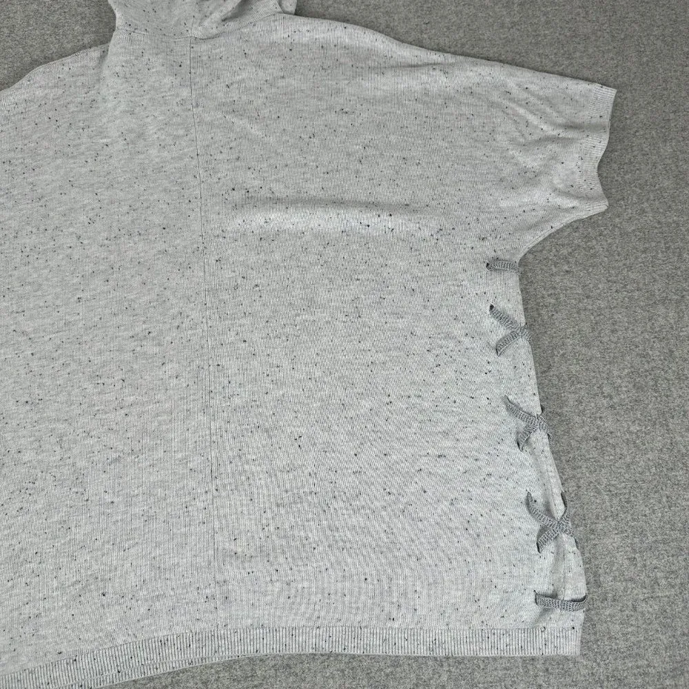 Cabi Small Womens Sweater Hooded Oversized Gray Long Dolman Short Sleeve - Image 9