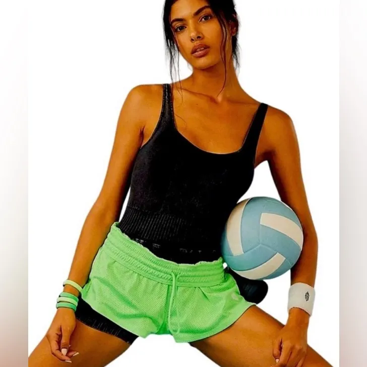 Free People Movement Hoop Shorts Large in Lime Zest Green - Image 6