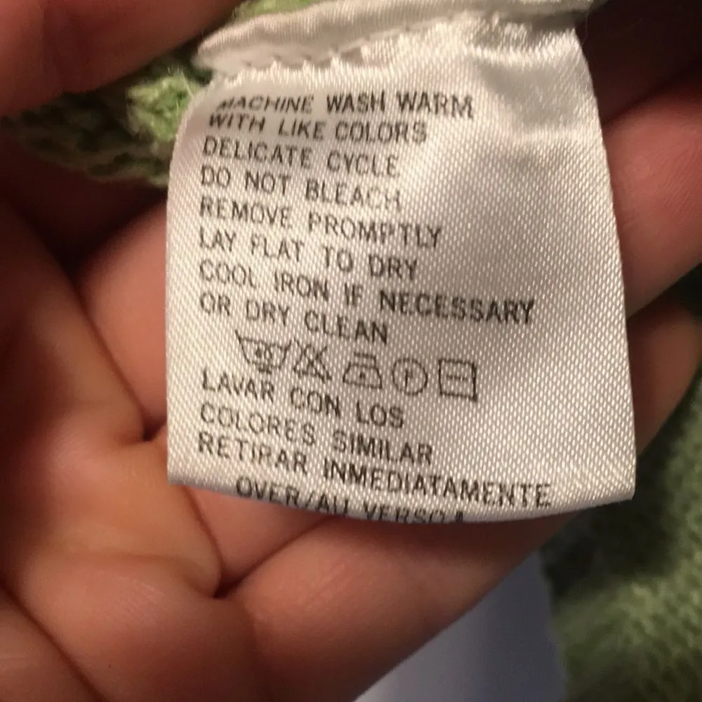 Liz Claiborne • Liz wear Lime Green Cable Short Sleeve Sweater Size Large - Image 6