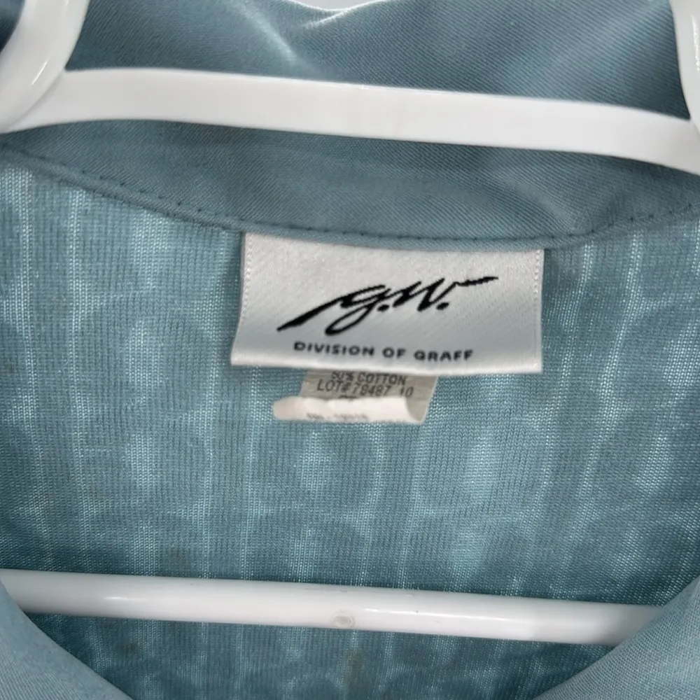 g.w. Division of graff terry cloth long sleeve polo textured vintage collared Blue Size XL - Image 7