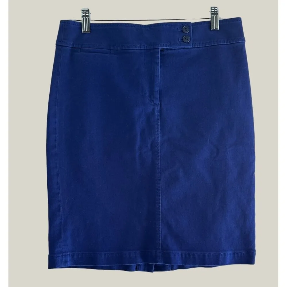 Talbots Womens Royal Blue Denim Look Pencil Skirt Size 6 Cotton & Spandex Size 6 - Image 3