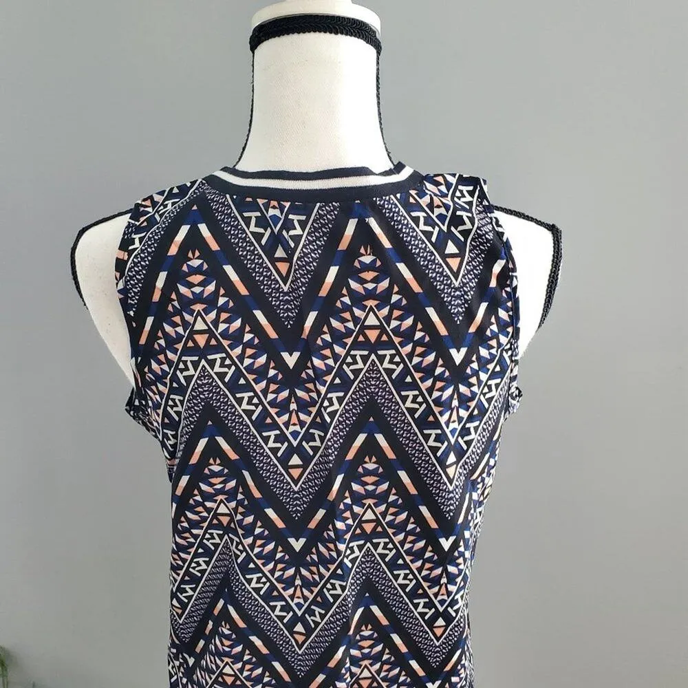 Derek Heart Sleeveless Geometric Print Dress M - Image 4