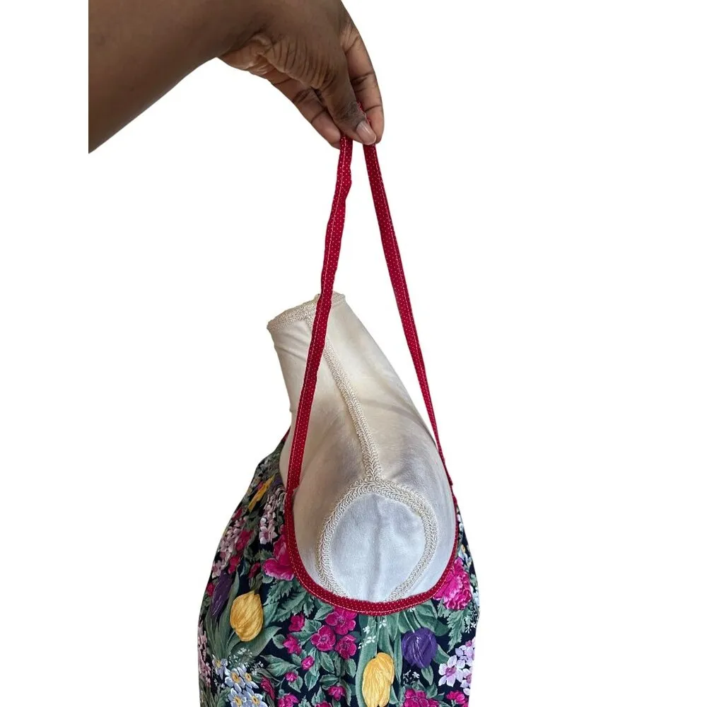 Handmade Floral Apron Dress Red Pockets By Dress A Girl Around The World - Image 3