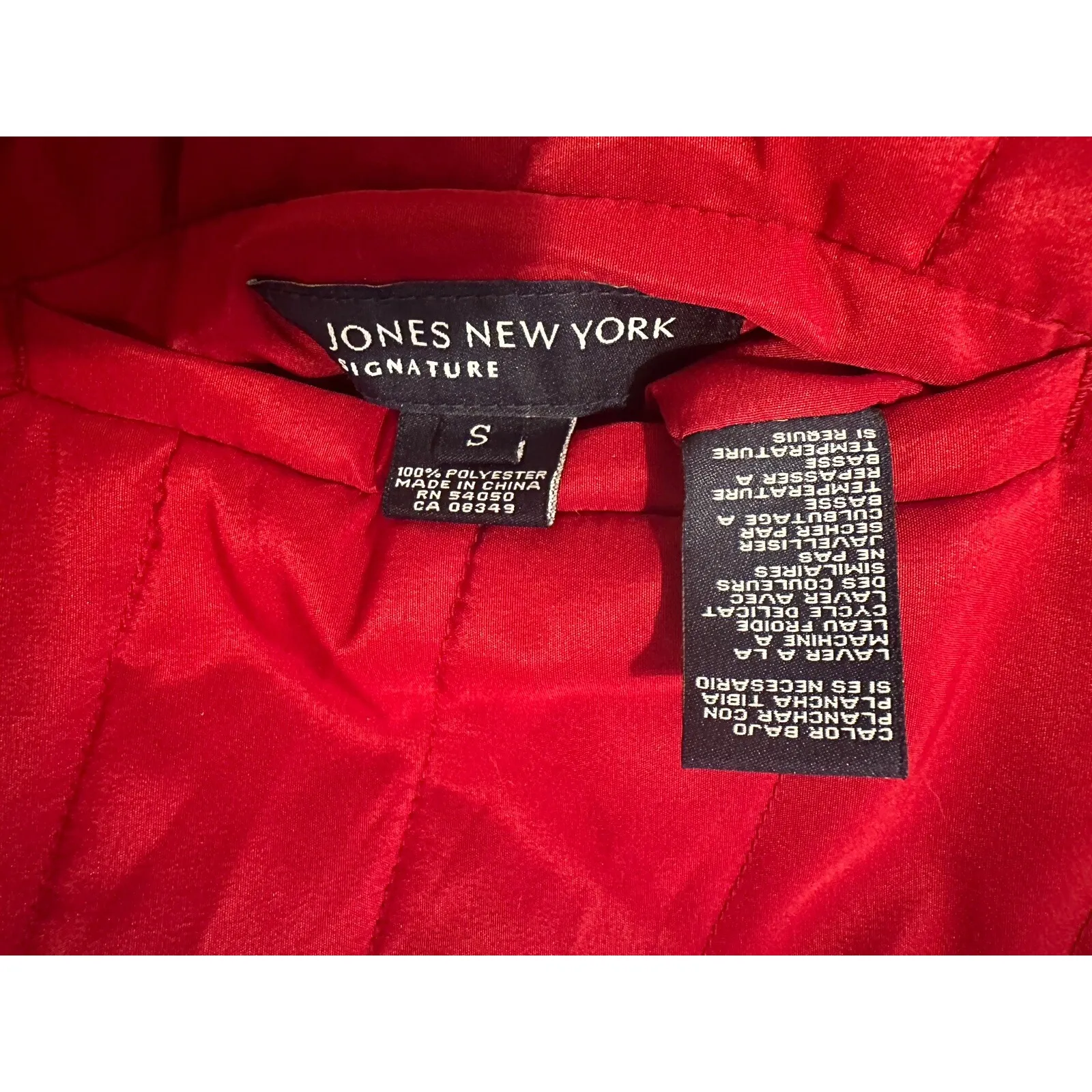 #4 Women's Red Black Reversible Puffer Vest by Jones NY, Sz: Small - Image 4