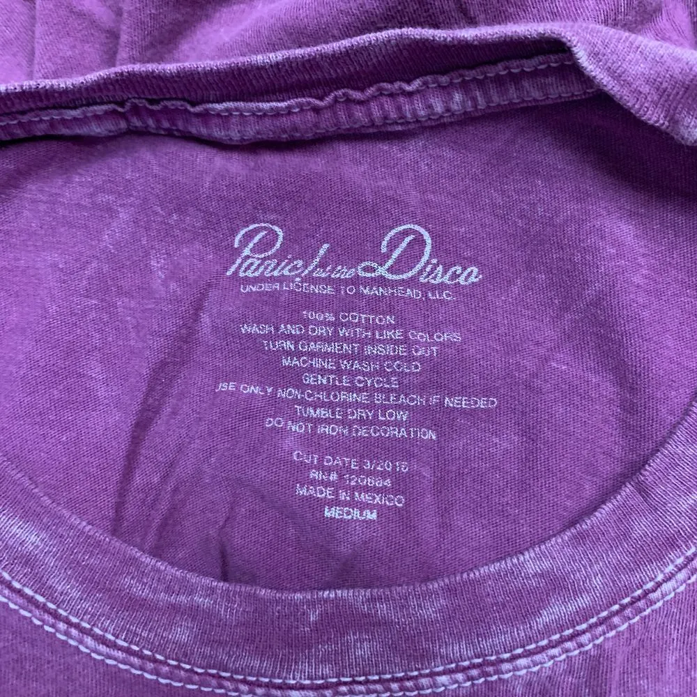 Panic At The Disco Top Womens Medium Purple Band T - Image 3