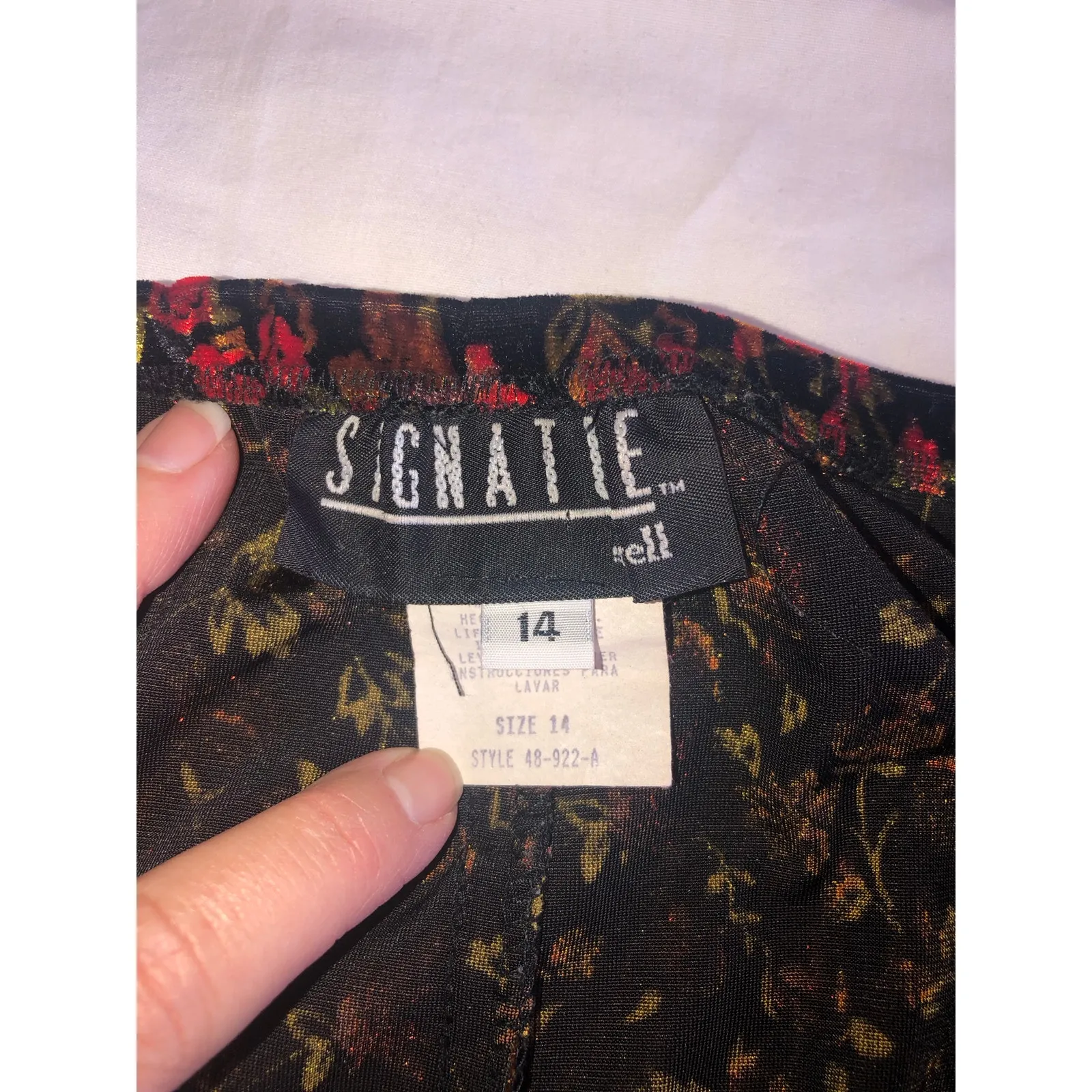 Velvet Dark Fairy Vintage Skirt Black Red Floral Midi Whimsigoth M/L Punk USA Size M - Image 6