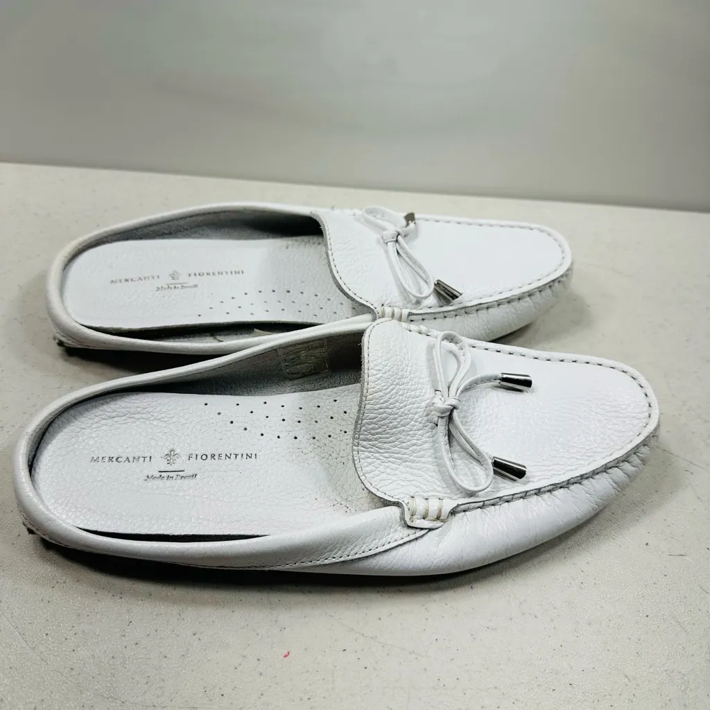 Mercanti Fiorentini Women’s Size 9B Slip On Sandal Clog Flat Shoe White - Image 3