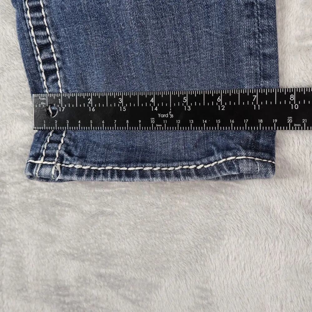 Vigoss Capri Jeans Womens 9/10x21 Chelsea Blue Embroidered Stretch Denim - Image 9