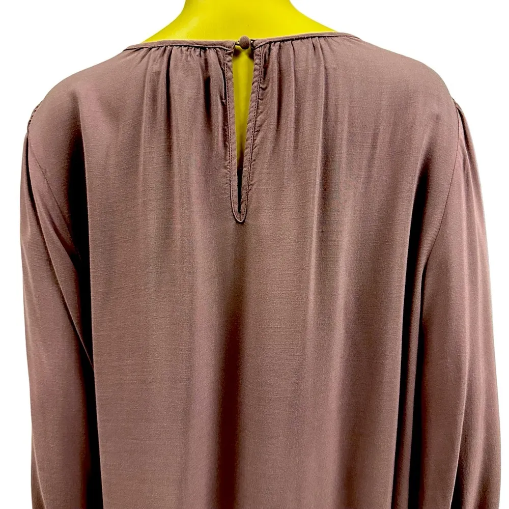 Ava & Viv Purple Long Sleeve Pocket Babydoll Dress Tunic Keyhole Back X or 14W - Image 7