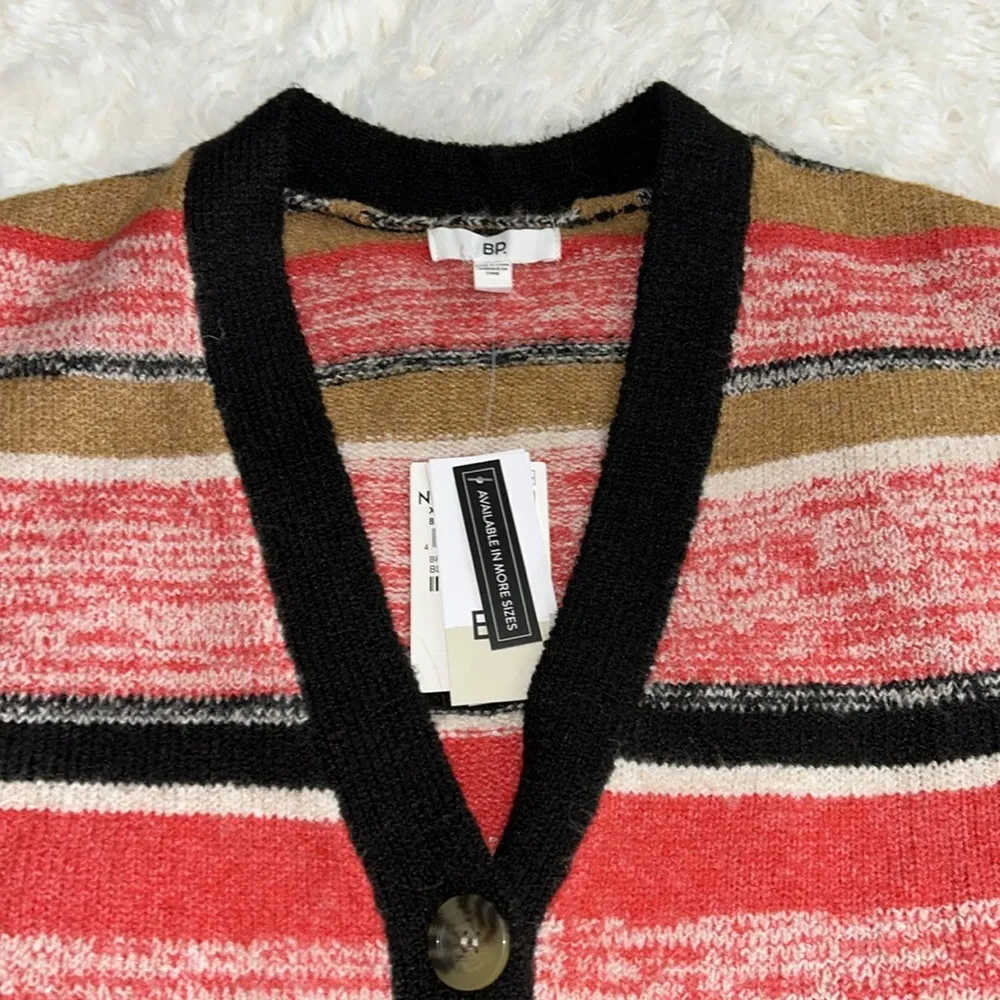 . Cardigan Button Up Color Multi Striped Size XS NWT - Image 2