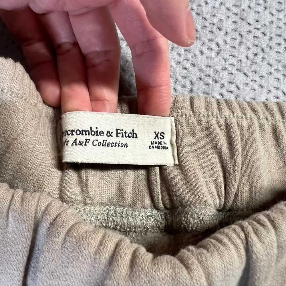 Abercrombie & Fitch Taupe Beige Soft Pull On Cotton Blend Jogger Sweatpants XS - Image 4