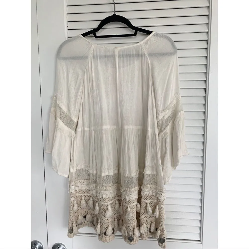 Revolve RAGA Sun Goddess Tunic Dress in Egg Shell - Image 9