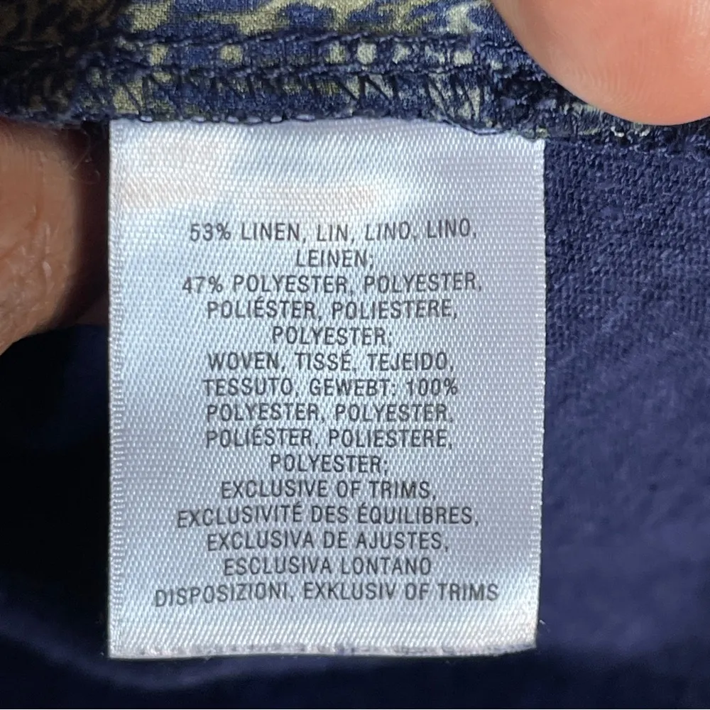 AKEMI + KIN | Blue Mixed Media Graphic Printed Blouse Sz XS - Image 7