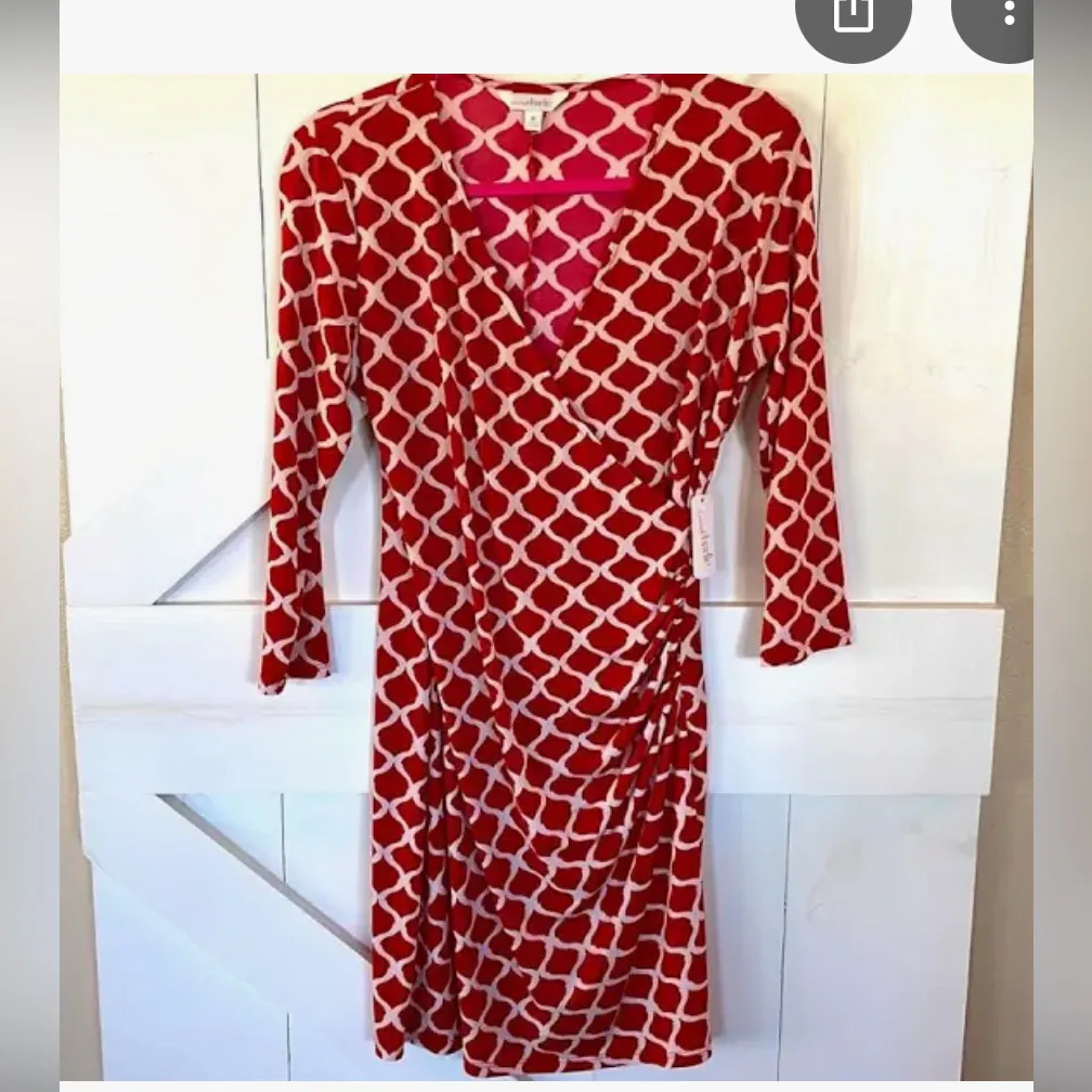 Charming Charle’s. Red and White quarter sleeve dress. Size L - Image 4