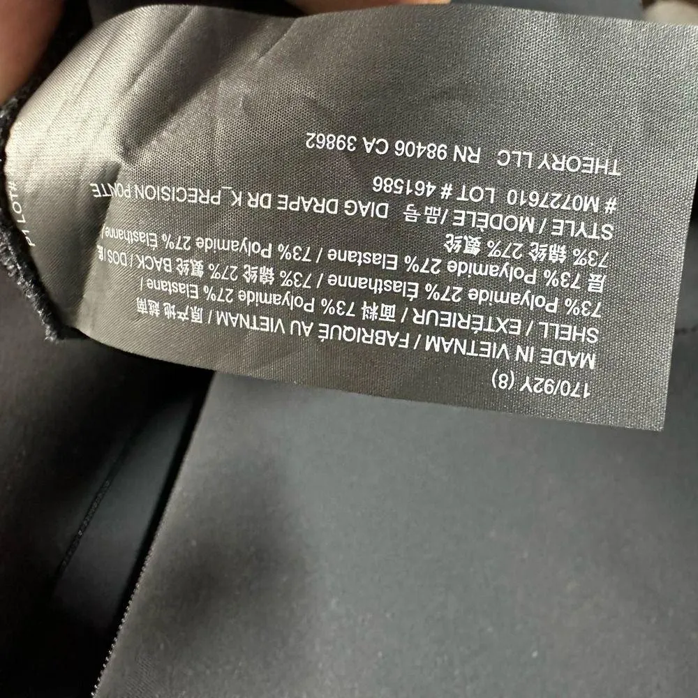 Theory Diagonal Flare Mini Dress Precision Ponte In Black Size 8 - Image 9