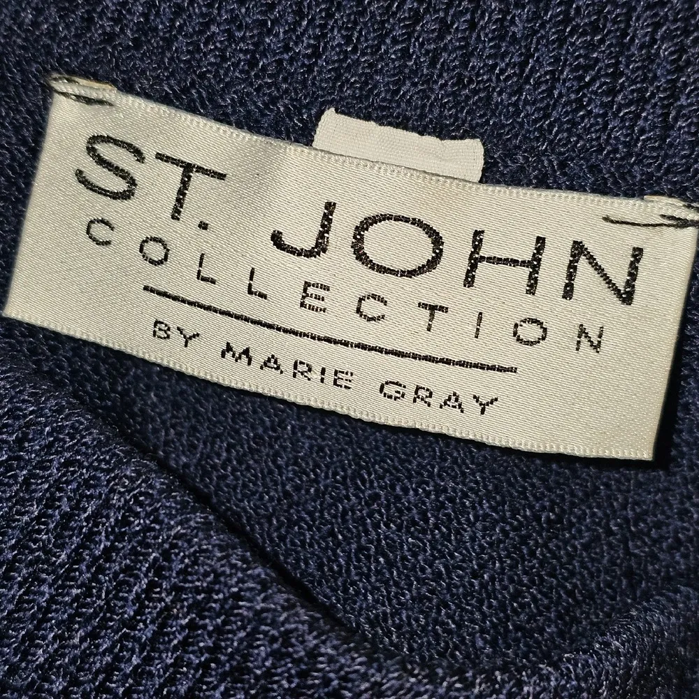 St John Collection Marie Gray Womens Navy Blue Pencil Skirt 10‎ - Image 3