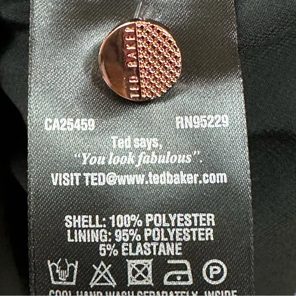 Ted Baker Hilania Love Birds Ruffle Chiffon Cold Shoulder Long Sleeve Dress 0 - Image 12