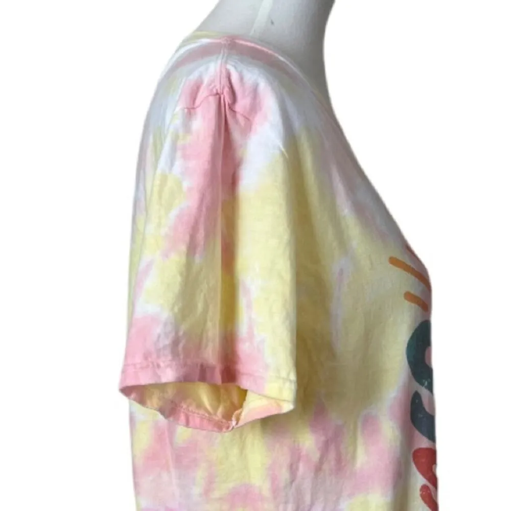Jerzees Tee Shirt Graphic Pink Tie Dye Boho Sunshine Short Sleeve Women’s M - Image 7