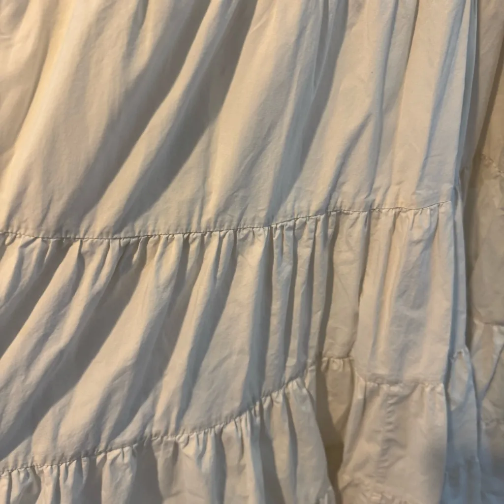 ULLA JOHNSON Off-White Ecru Olina Pleated Cotton-Poplin Midi Dress - Image 9