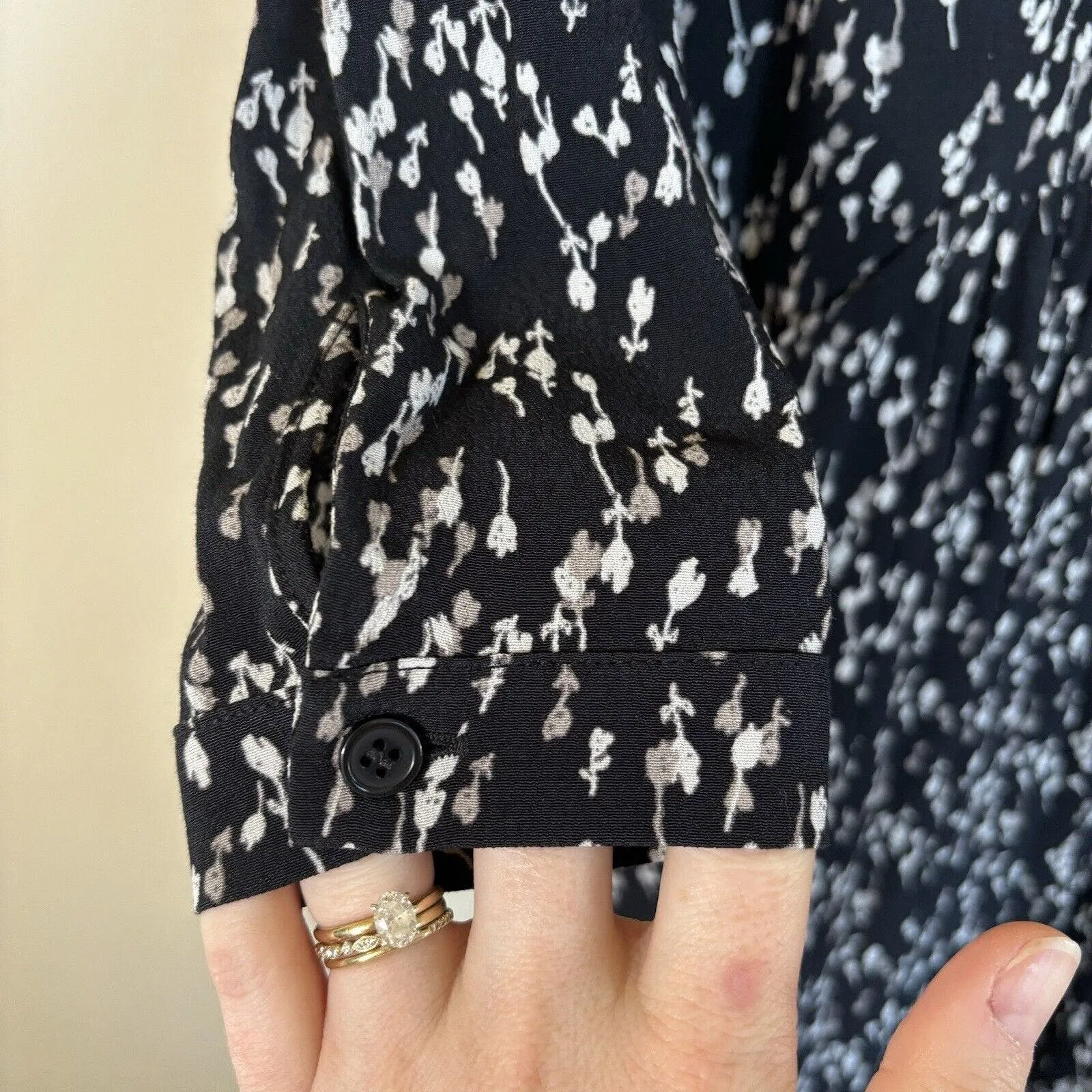 Garnet Hill Women's Boho Style Button Baggy‎ Drop Waist Big Pkt Flowy Dress Sz 4 - Image 5