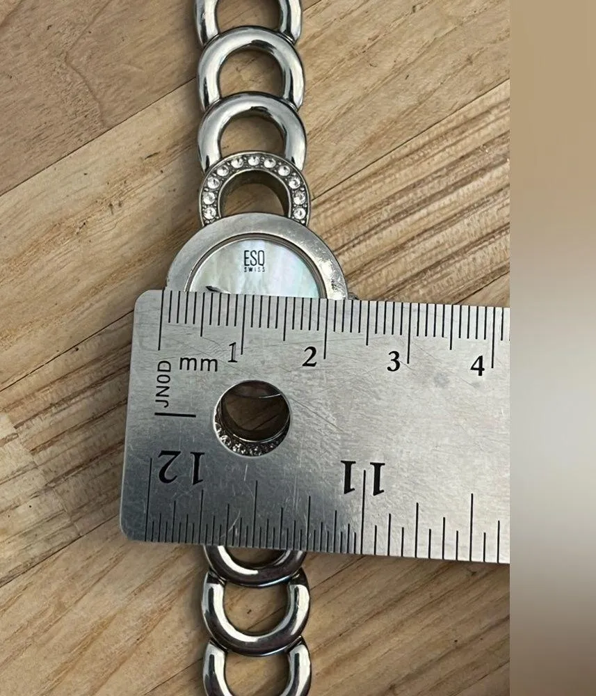 Esquire ESQ Swiss Ladies Watch Pearl Dial Stainless Bracelet Crystals - Image 9