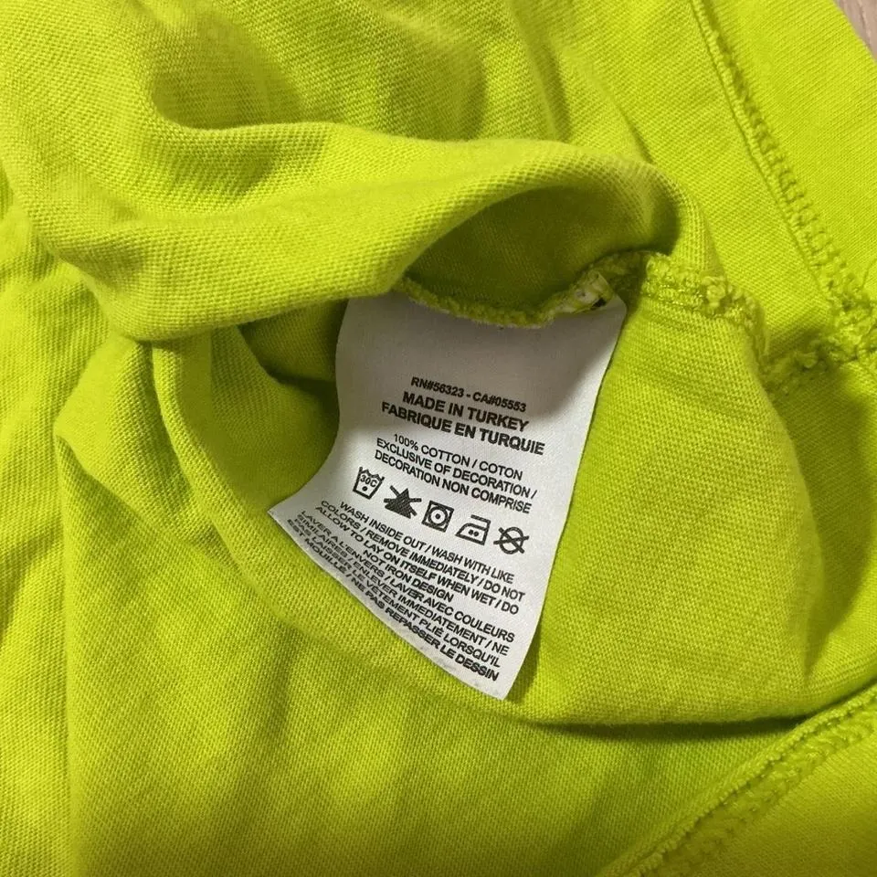 Nike Colorblock T Shirt Pink Neon Green Swoosh Logo Cotton Size M - Image 6