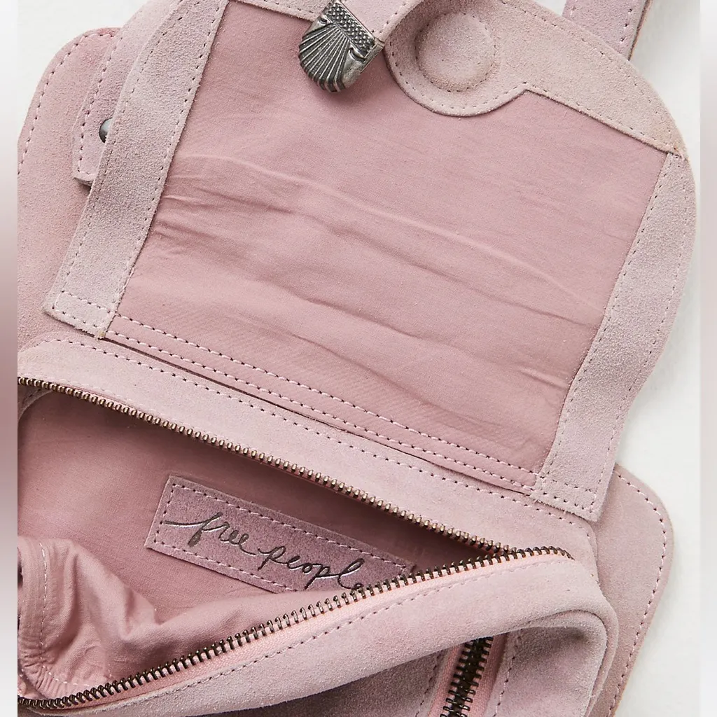 Free People Pink Suede Sling Bag - Image 9