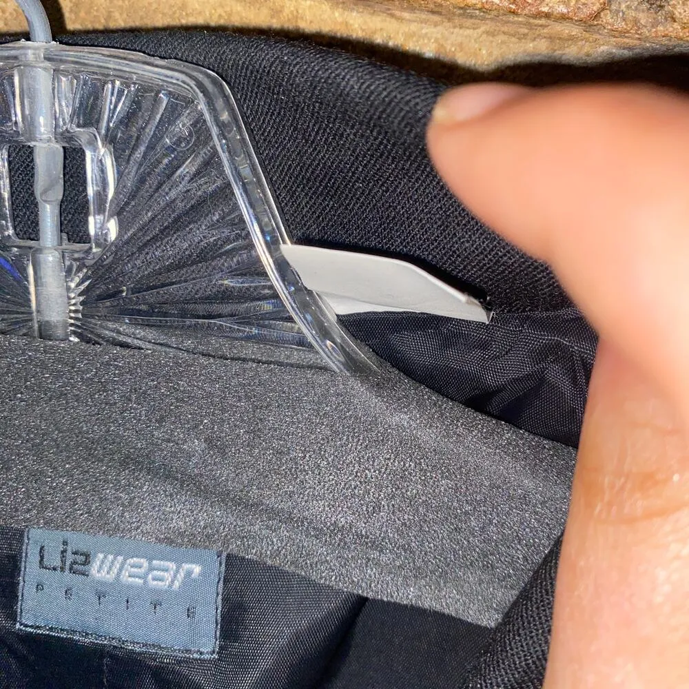 Lizwear Liz Claiborne Vintage 80s Black Double Breasted Blazer Size 4P Petite - Image 5