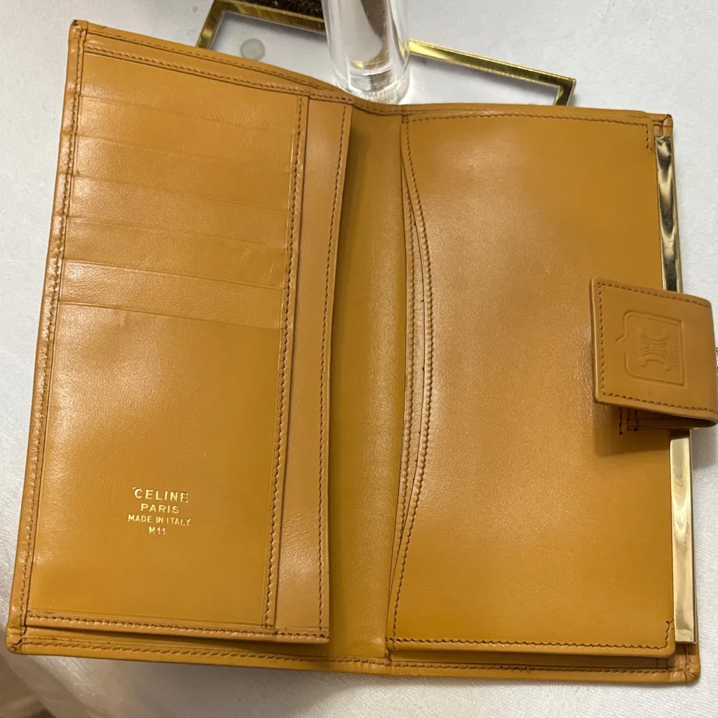 Celine Brown and Tan Monogram Wallet - Image 5