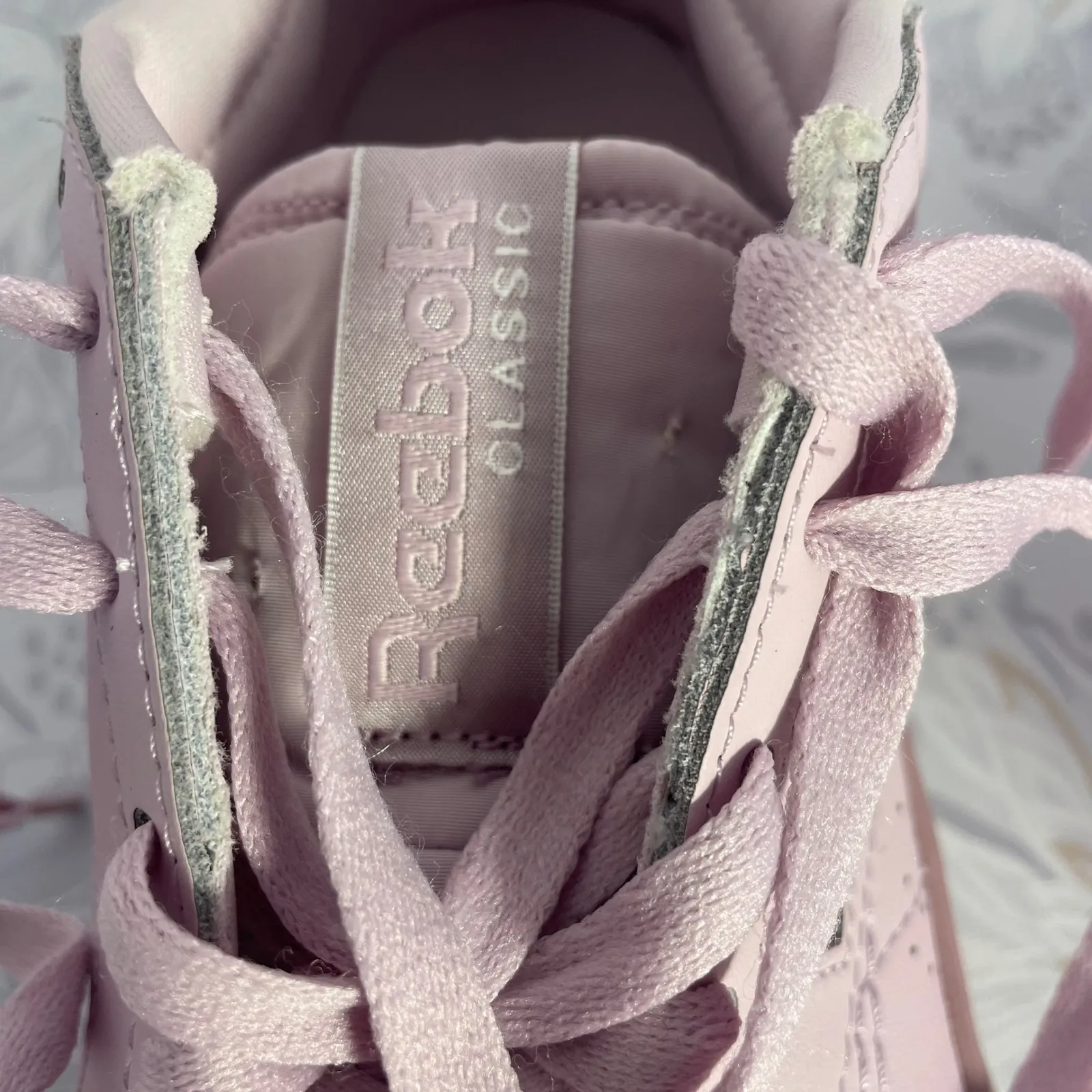 Reebok Classic Club C Double Sneakers Lavender Leather Platform Women's Size 8.5 - Image 10