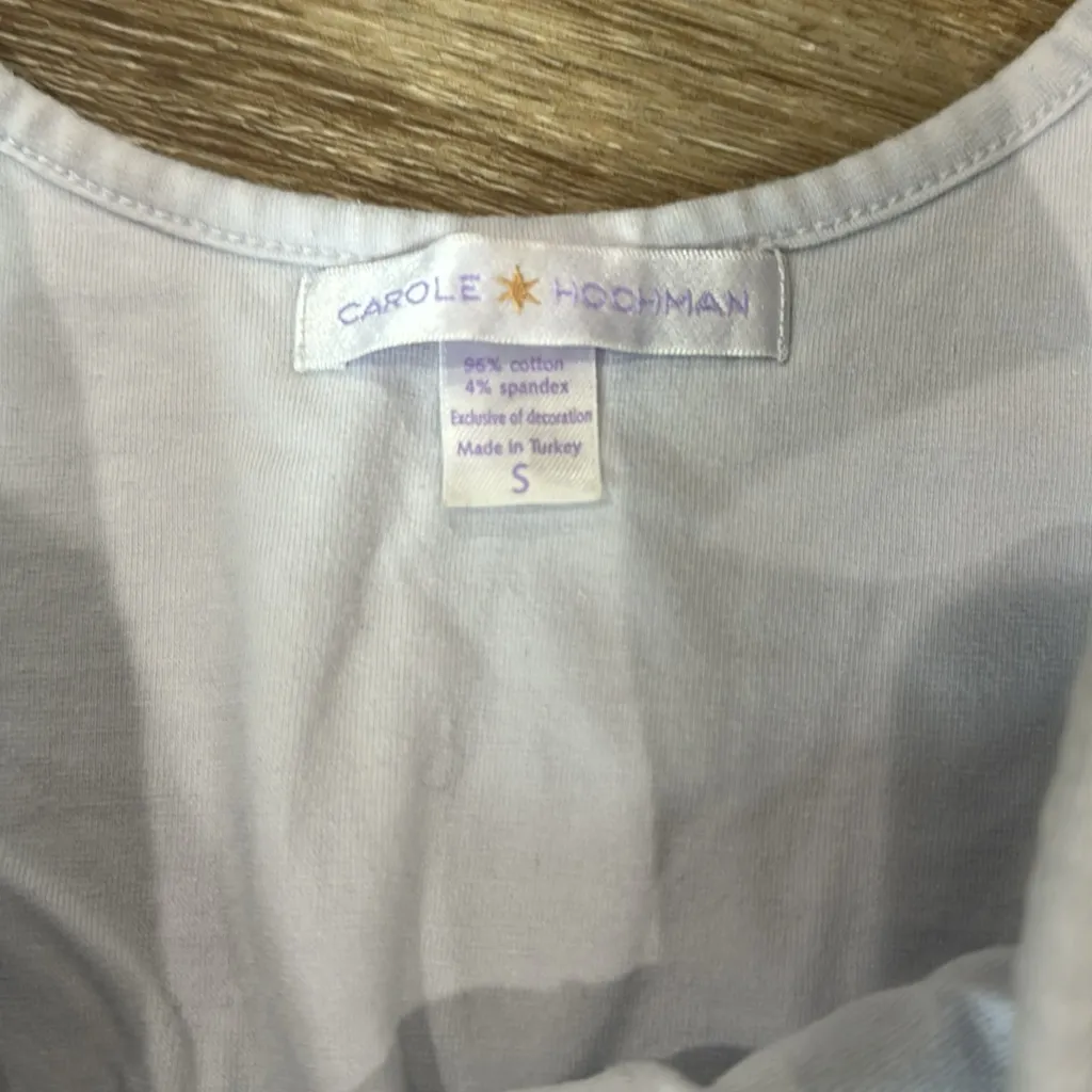 Light purple Carole hochman small tank top with built in sports bra - Image 2