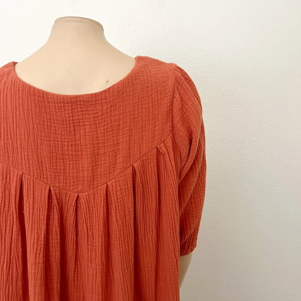 [Anthropologie] Saturday Sunday Burnt Orange Sandrah Tunic Mini Dress Flowy XS - Image 7