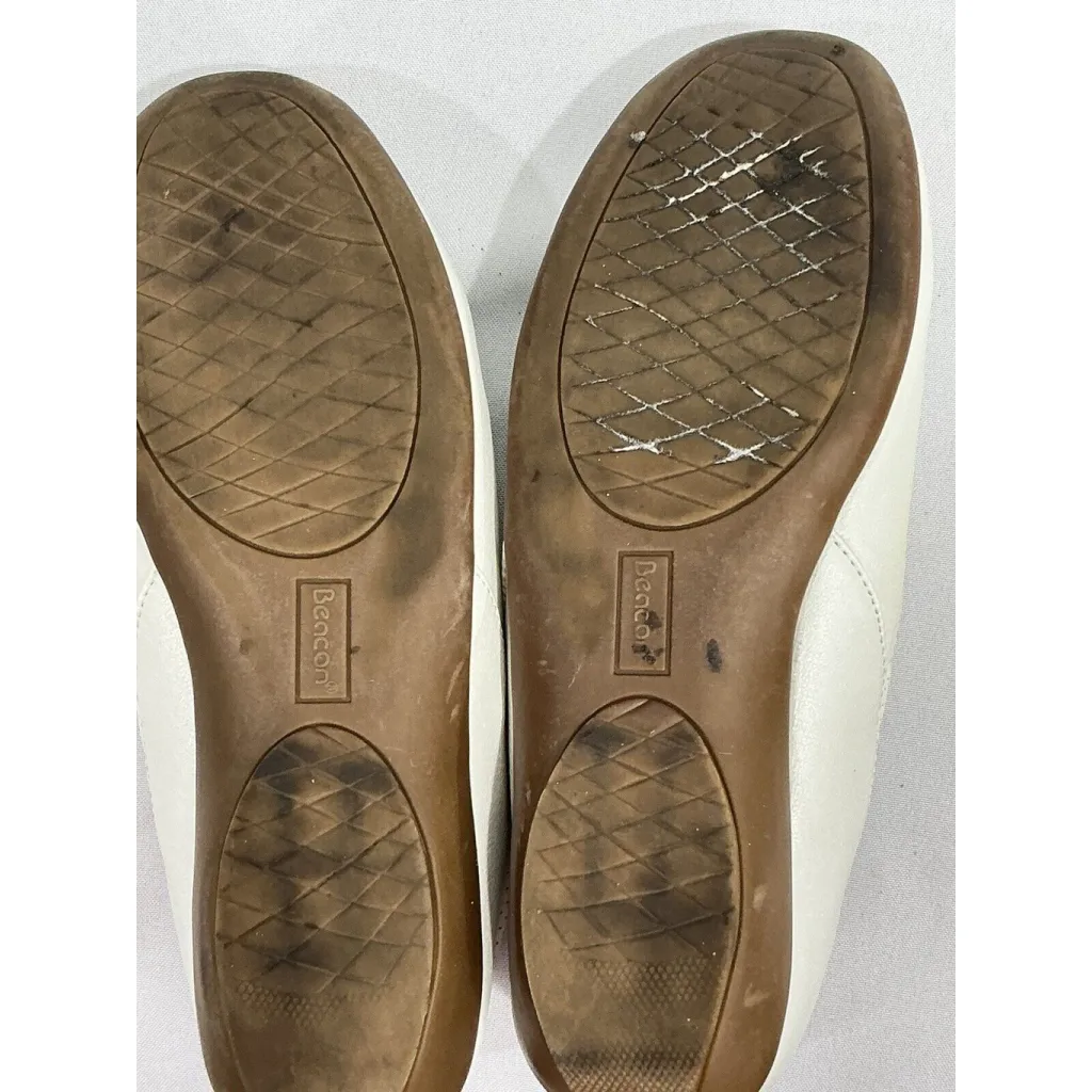 Womans Easy Ones By Beacon White Leather Slip On Shoes Size 9 W - Image 8