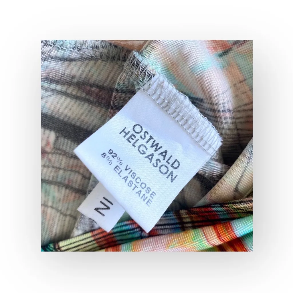 new Ostwald Helgason ➤ Haute Couture Edgy Silk Rip Print Asymmetrical Dress ➤ XS Pink - Image 10