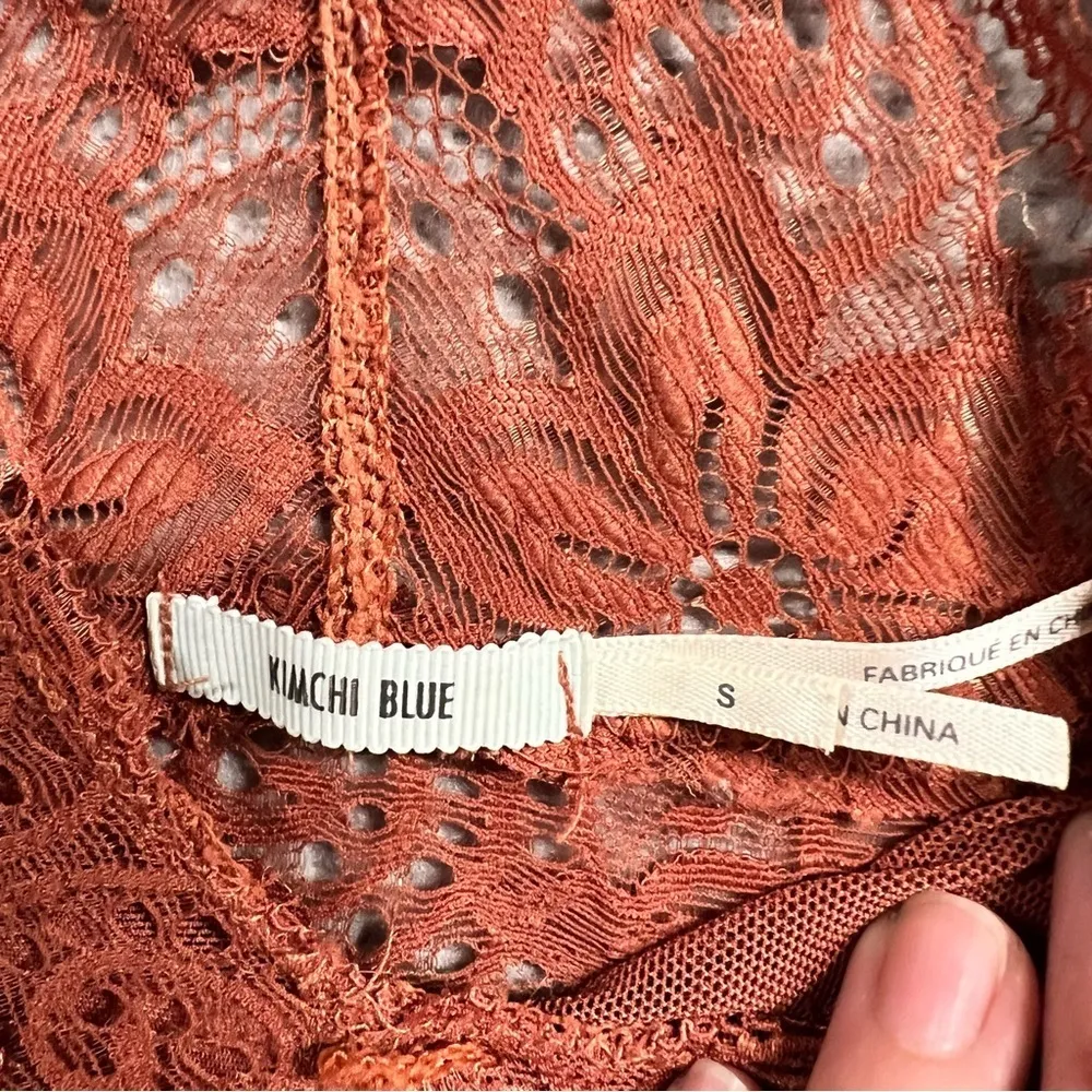 ⭐️ Kimchi Blue Rust Orange Lace Bralette Size Small EUC - Image 3