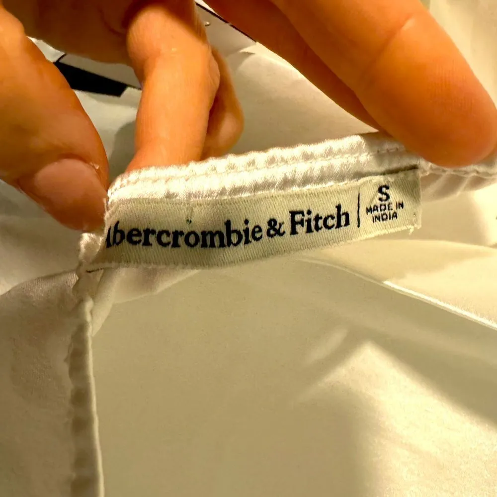 NWT Abercrombie & Fitch Women Ivory Satin Mesh Long Sleeve Bodysuit, Sma… - Image 6