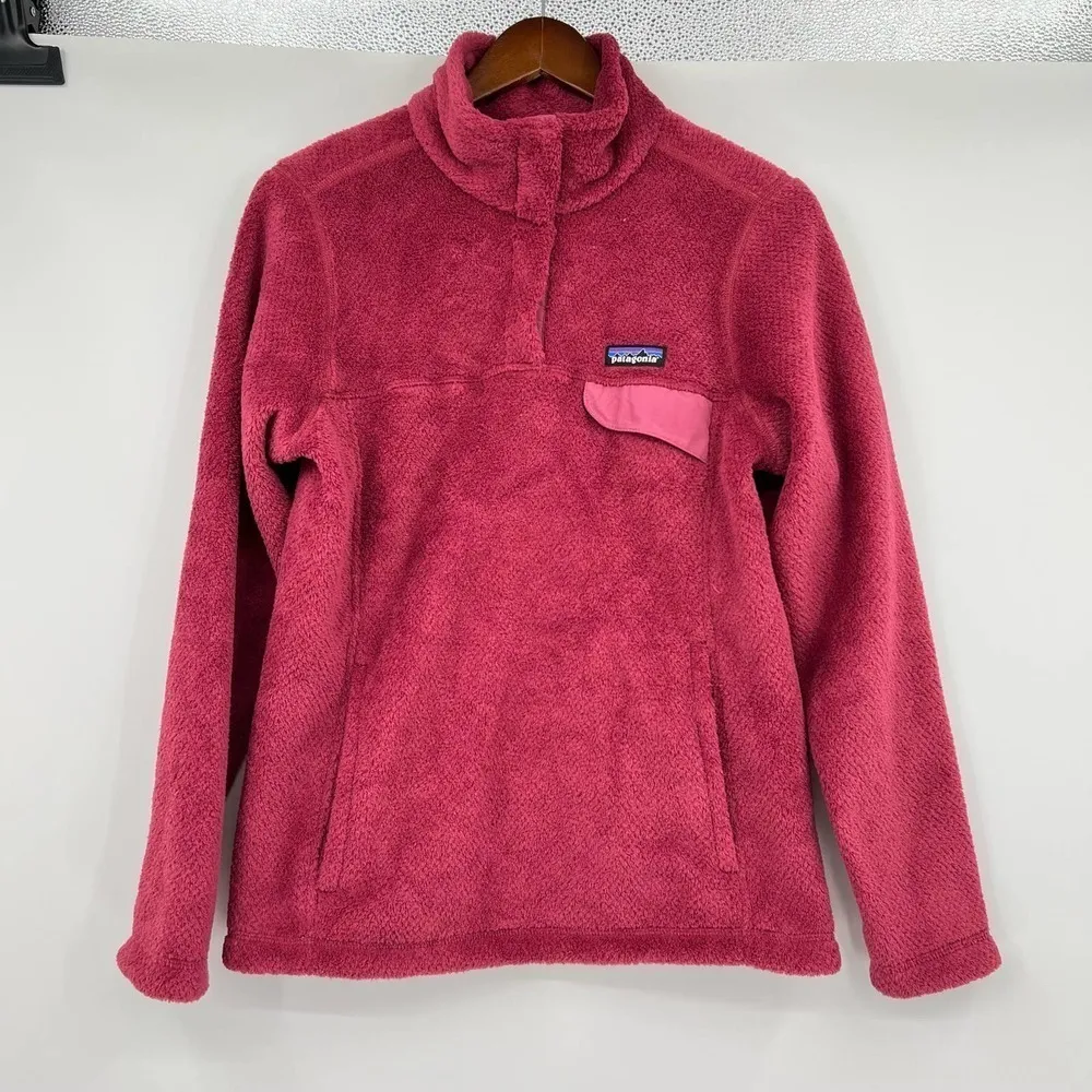PATAGONIA Synchilla Retool Snap-T Pullover magenta / pink pockets size medium - Image 2