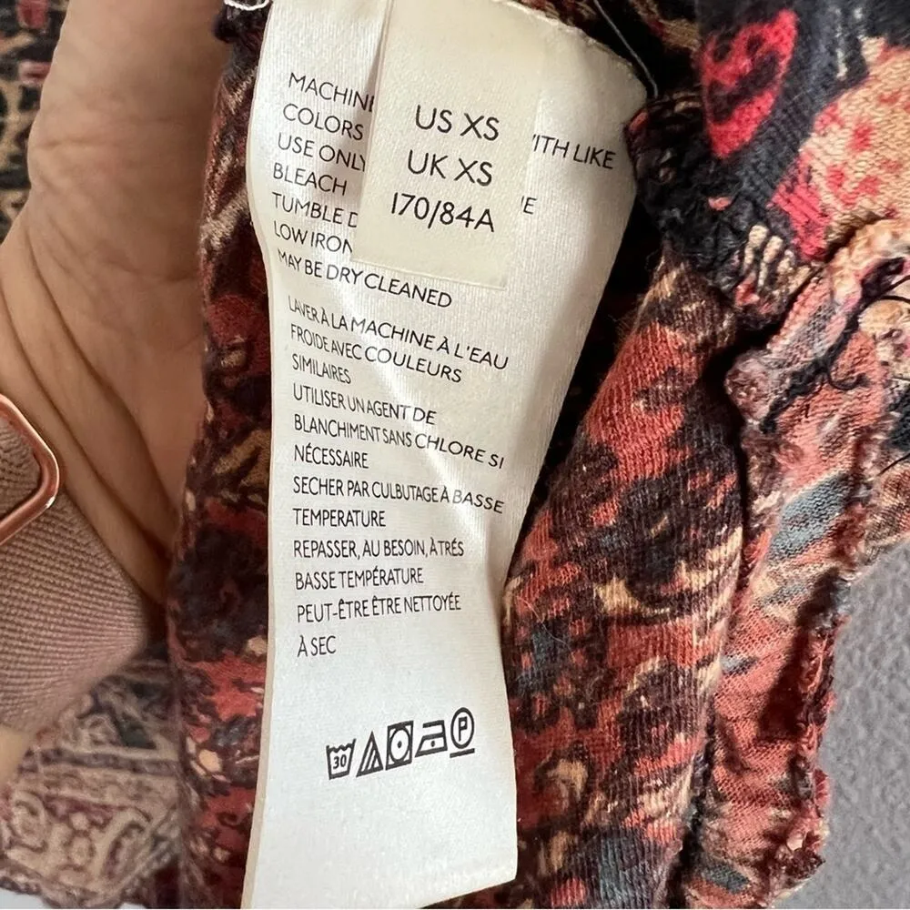 Free People High Tide Dual Print High/Low T-Shirt Midnight XS - Image 4