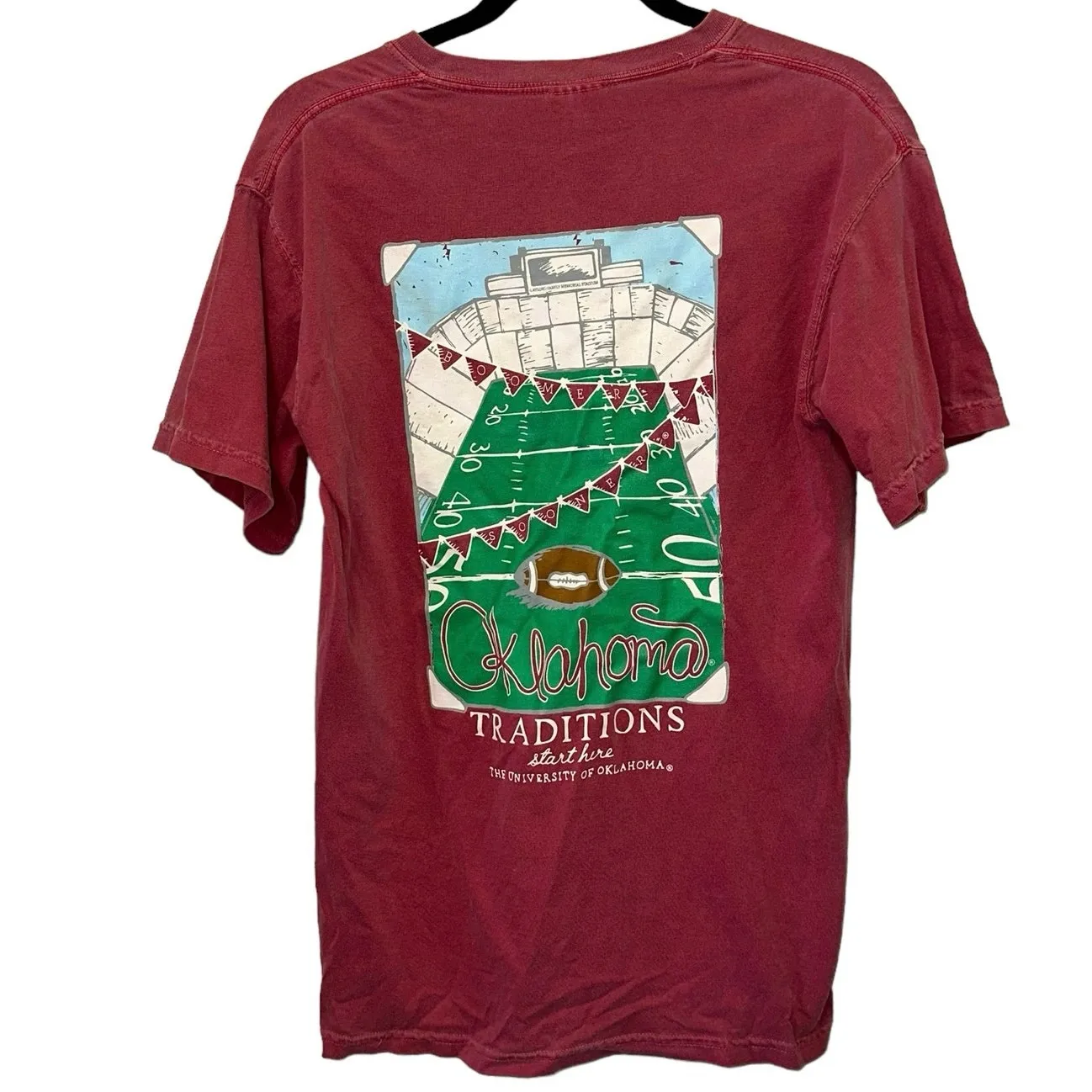Calamity Jane’s Apparel OU Burgundy Tee Shirt Red - Image 2