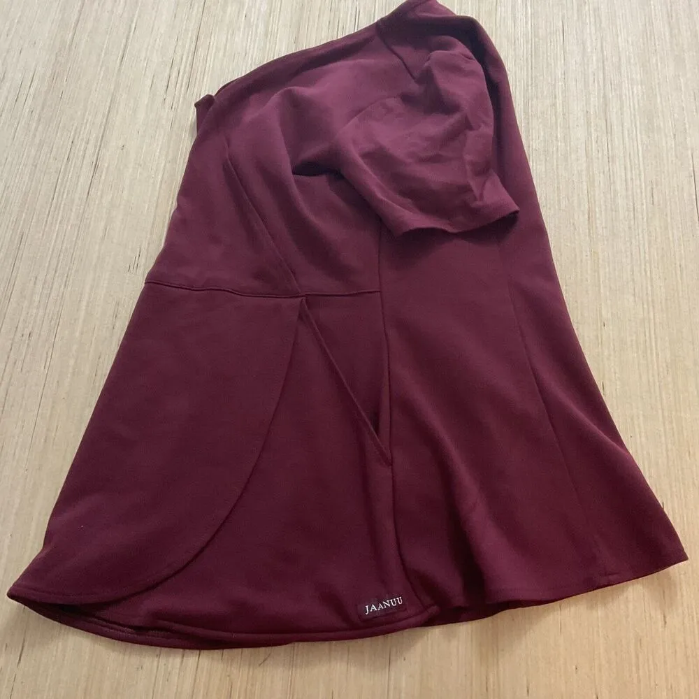 Jaanuu Tulip Womens Medical Scrub Top Wine Maroon crimson Small J96203 - Image 4