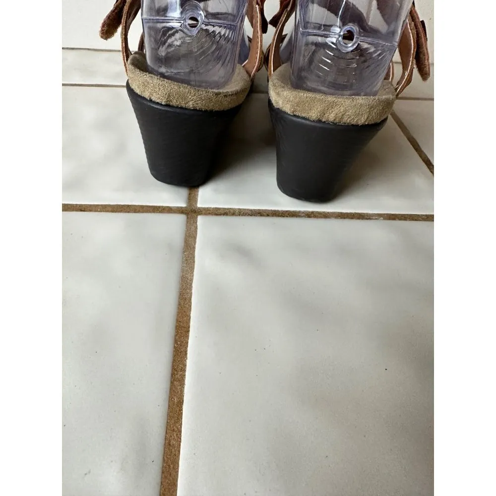 Nicole Women's Albany Brown Strappy Thong Slip On Wedge Sandals Size 7W Sku 25 - Image 13