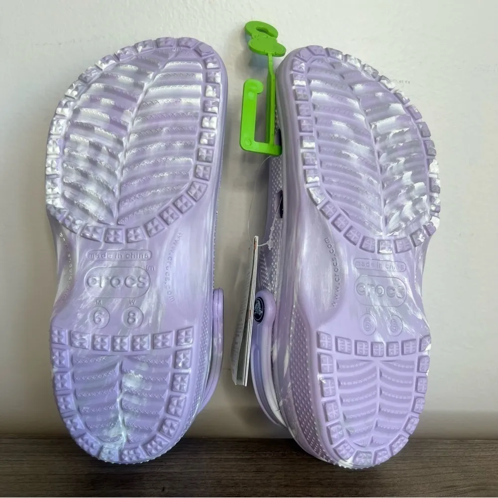 Crocs Classic Purple White Marbled Unisex Clog Size 6 or 8 #B1884 - Image 9
