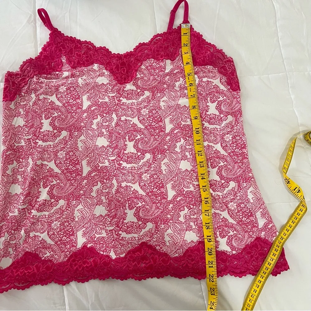 Lane Bryant Hot Pink Camisole Top Size 18/20 Y2K Lace Edged R8 - Image 9